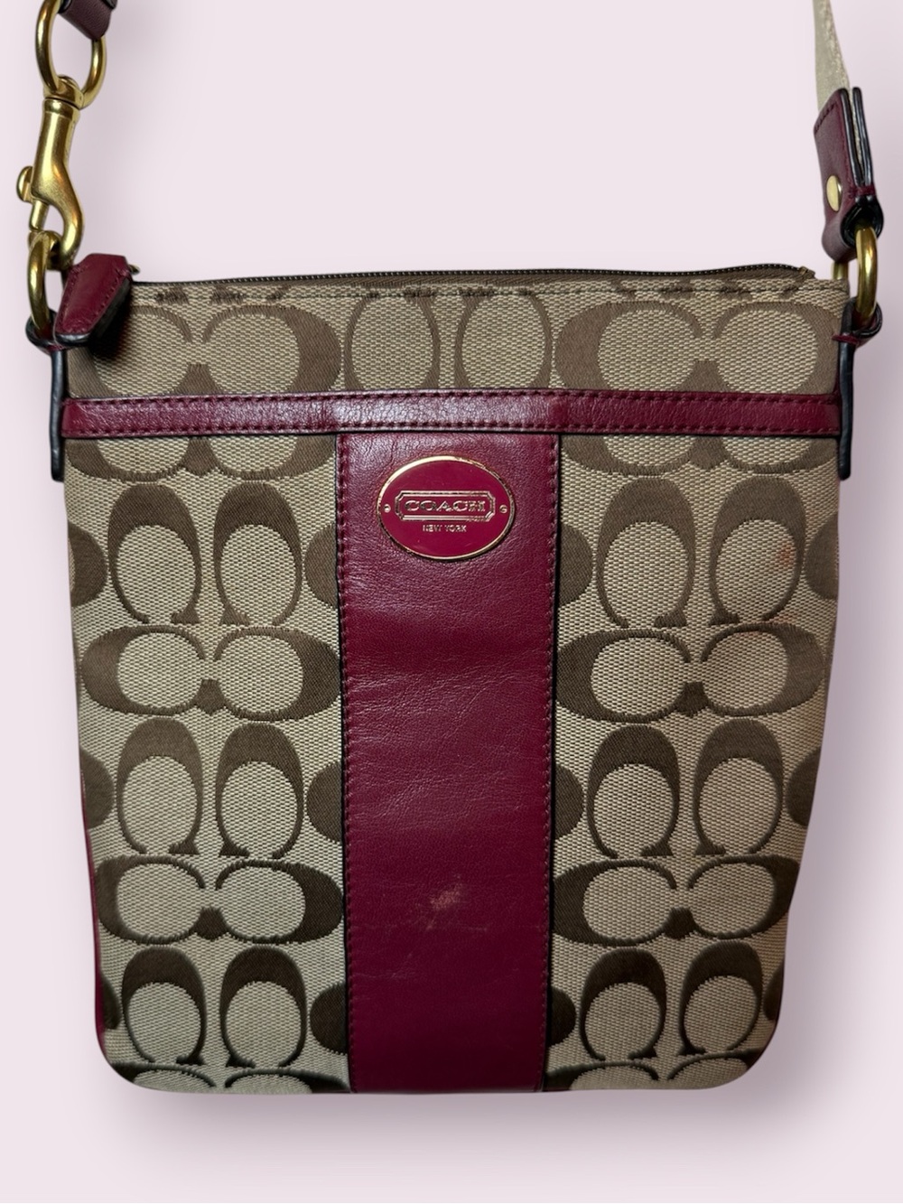 Vintage Y2K Coach Heritage Stripe Swingpack Crossbody Bag